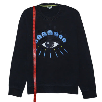 Kenzo Men’s Black Embroidered Eye Sweatshirt L Pullover Crew Neck