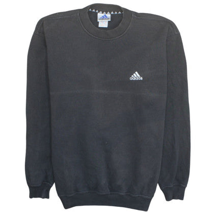 Adidas Mens Black Pullover Sweatshirt L Crew Neck Fleece Logo Sportswear