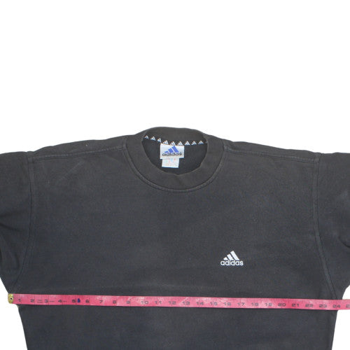 Adidas Mens Black Pullover Sweatshirt L Crew Neck Fleece Logo Sportswear
