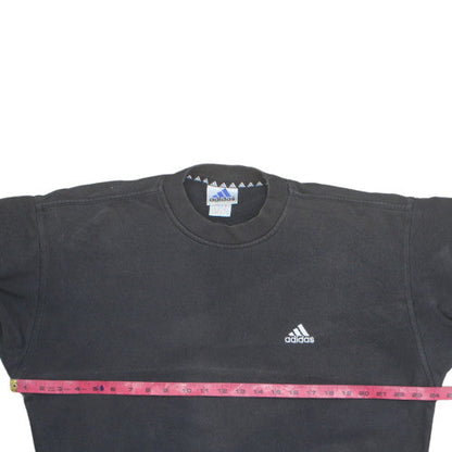 Adidas Mens Black Pullover Sweatshirt L Crew Neck Fleece Logo Sportswear