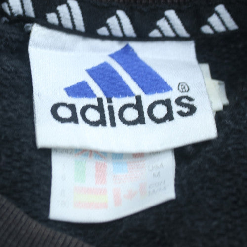 Adidas Mens Black Pullover Sweatshirt L Crew Neck Fleece Logo Sportswear