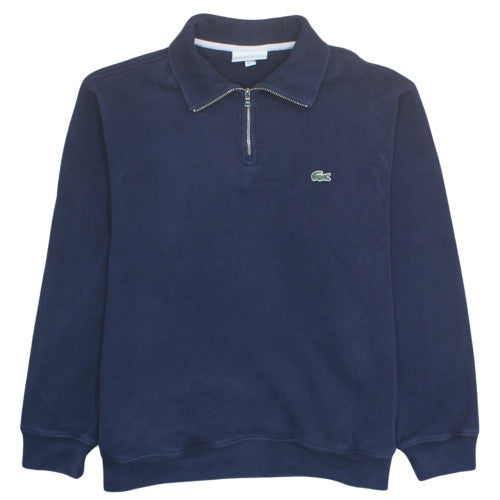 Lacoste Men's Blue 2XL Collared 1/2 Zip Cotton Sweatshirt