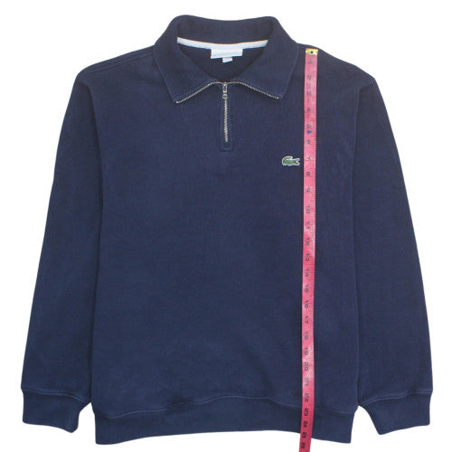 Lacoste Men's Blue 2XL Collared 1/2 Zip Cotton Sweatshirt