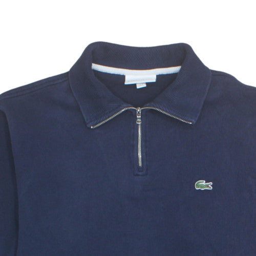 Lacoste Men's Blue 2XL Collared 1/2 Zip Cotton Sweatshirt