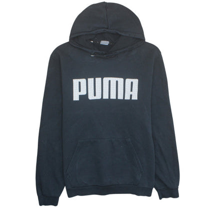 Puma Mens Black 2XL Pullover Hoodie with Logo and Pockets