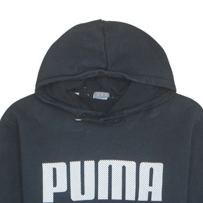 Puma Mens Black 2XL Pullover Hoodie with Logo and Pockets