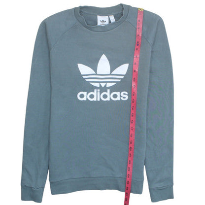 adidas Men's Grey Pullover Sweatshirt S Regular Fit Crew Neck