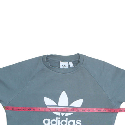 adidas Men's Grey Pullover Sweatshirt S Regular Fit Crew Neck