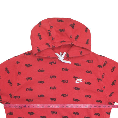 Nike Men's Red Logo Pullover Hoodie Size L Fleece Sportswear
