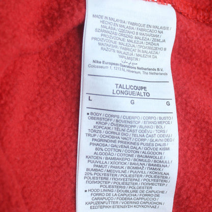 Nike Men's Red Logo Pullover Hoodie Size L Fleece Sportswear
