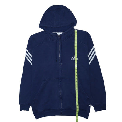 Adidas Men’s Blue Full Zip Hoodie L Sports Fleece Sweatshirt
