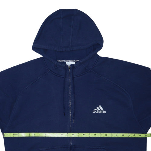Adidas Men’s Blue Full Zip Hoodie L Sports Fleece Sweatshirt
