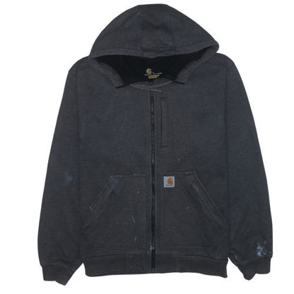Carhartt Men’s Black Full Zip Hoodie L Relaxed Fit Fleece Workwear