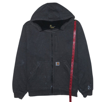 Carhartt Men’s Black Full Zip Hoodie L Relaxed Fit Fleece Workwear
