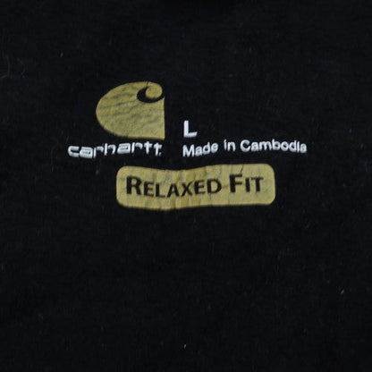 Carhartt Men’s Black Full Zip Hoodie L Relaxed Fit Fleece Workwear