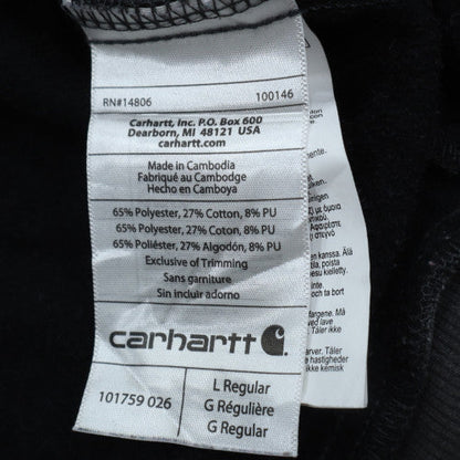 Carhartt Men’s Black Full Zip Hoodie L Relaxed Fit Fleece Workwear