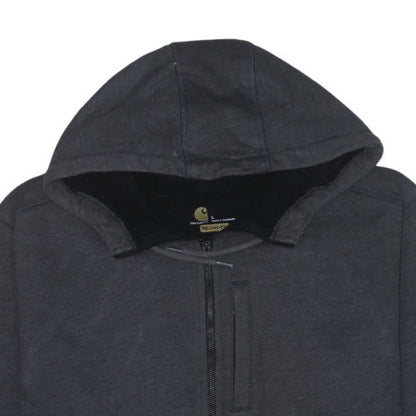 Carhartt Men’s Black Full Zip Hoodie L Relaxed Fit Fleece Workwear