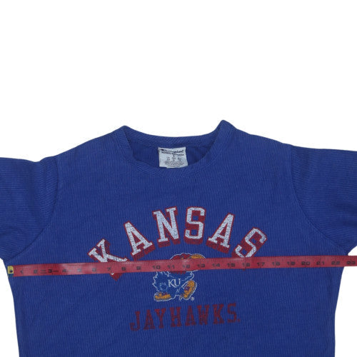 Champion Mens Blue Kansas Jayhawks Pullover Sweatshirt Size S