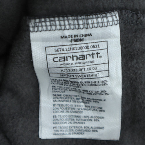 Carhartt Men Grey Sefton Sweatshirt M Crew Neck Cotton Blend