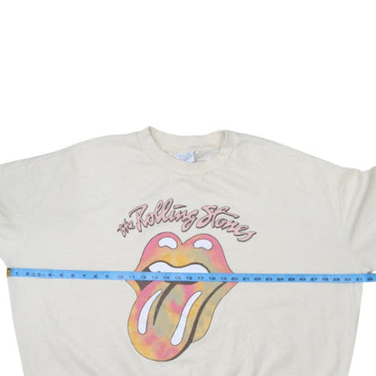 Rolling Stones Mens Beige Graphic Print Crew Neck Sweatshirt Size 20