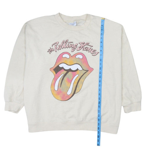 Rolling Stones Mens Beige Graphic Print Crew Neck Sweatshirt Size 20