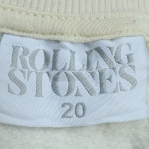 Rolling Stones Mens Beige Graphic Print Crew Neck Sweatshirt Size 20