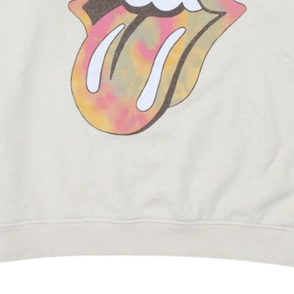 Rolling Stones Mens Beige Graphic Print Crew Neck Sweatshirt Size 20