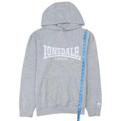 Lonsdale Men’s Grey Pullover Hoodie M Regular Fit Sports Style