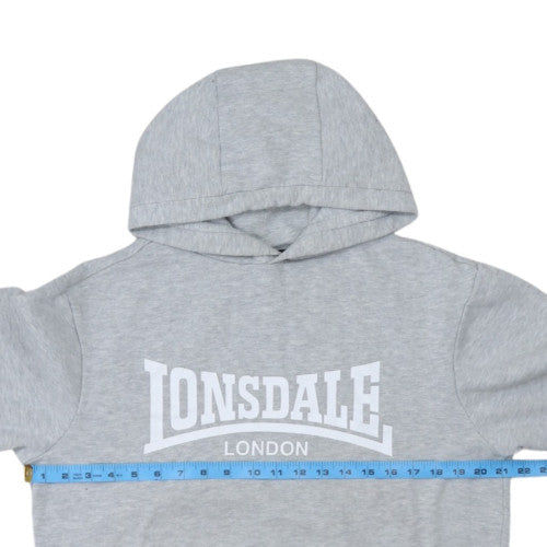 Lonsdale Men’s Grey Pullover Hoodie M Regular Fit Sports Style