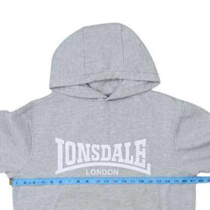Lonsdale Men’s Grey Pullover Hoodie M Regular Fit Sports Style