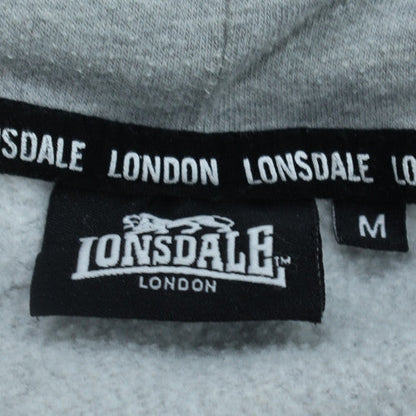 Lonsdale Men’s Grey Pullover Hoodie M Regular Fit Sports Style