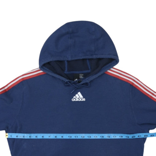 Adidas Men's Blue Pullover Hoodie L Sports Cotton Sweatshirt