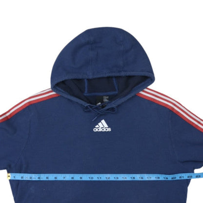 Adidas Men's Blue Pullover Hoodie L Sports Cotton Sweatshirt