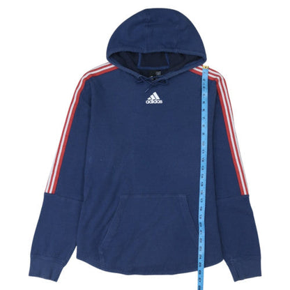 Adidas Men's Blue Pullover Hoodie L Sports Cotton Sweatshirt