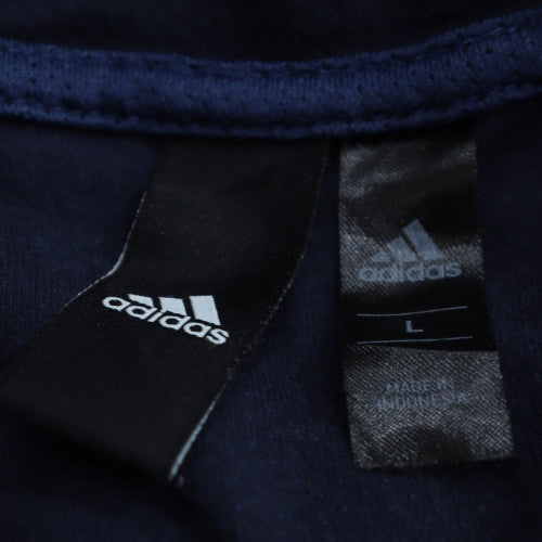 Adidas Men's Blue Pullover Hoodie L Sports Cotton Sweatshirt