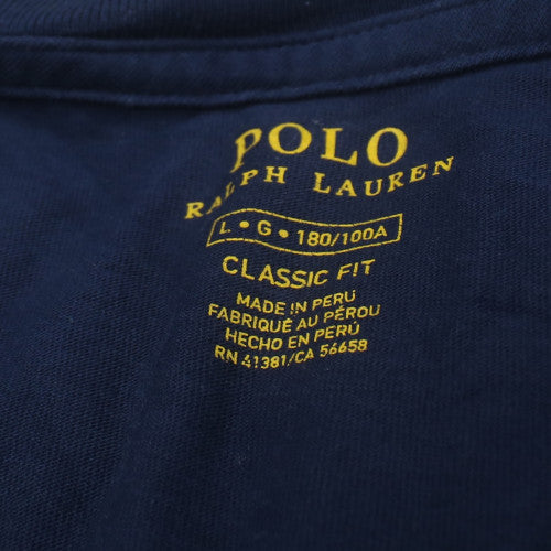 Ralph Lauren Men's Navy Blue Classic Fit Polo T-Shirt L Cotton