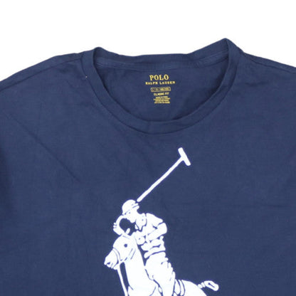 Ralph Lauren Men's Navy Blue Classic Fit Polo T-Shirt L Cotton