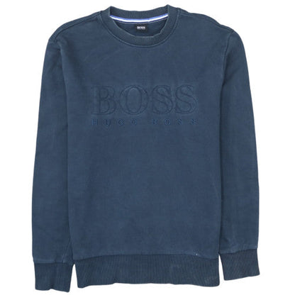 Hugo Boss Men's Blue Crew Neck Logo Sweatshirt Size M