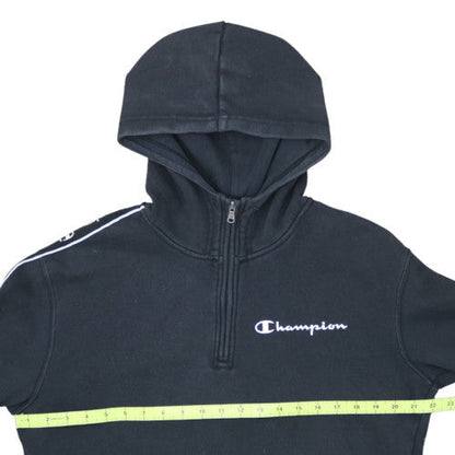 Champion Men's Black 1/2 Zip Hoodie Medium Fleece Sweatshirt