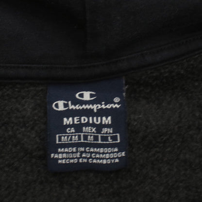 Champion Men's Black 1/2 Zip Hoodie Medium Fleece Sweatshirt