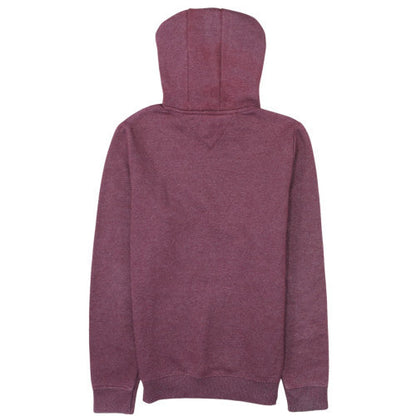 Tommy Hilfiger Men Burgundy Hoodie S Pullover Fleece Cotton Blend