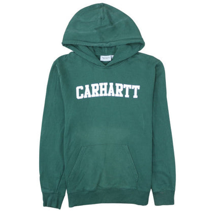Carhartt Mens Green Pullover Hoodie M College Logo Sweatshirt