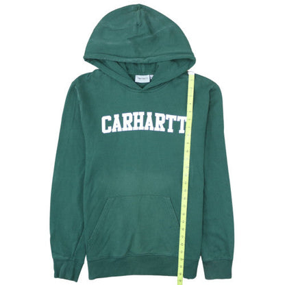 Carhartt Mens Green Pullover Hoodie M College Logo Sweatshirt
