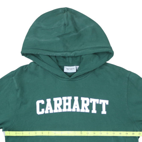 Carhartt Mens Green Pullover Hoodie M College Logo Sweatshirt