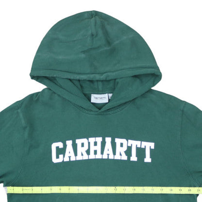 Carhartt Mens Green Pullover Hoodie M College Logo Sweatshirt