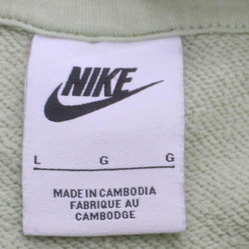 Nike Men's Green Pullover Hoodie L Logo Fleece Sweatshirt