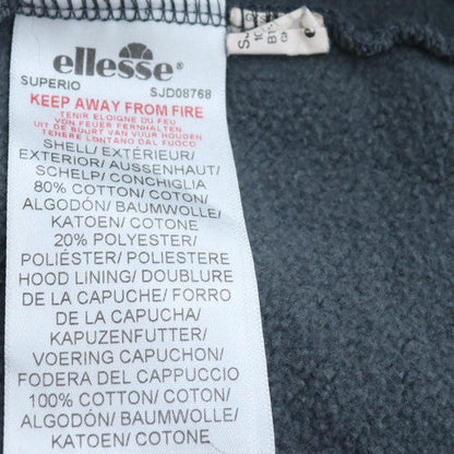 Ellesse Mens Grey Pullover Hoodie M Embroidered Logo Sportswear