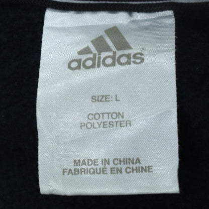 Adidas Men's Black L Crew Neck Pullover Sweatshirt Embroidered Logo