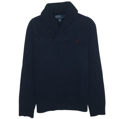 Polo Ralph Lauren Men's Blue Henley Sweatshirt M Classic Fleece