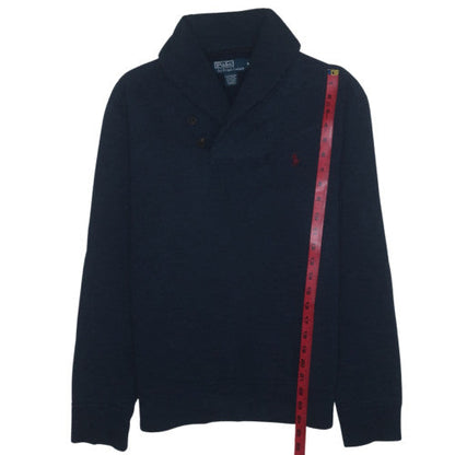 Polo Ralph Lauren Men's Blue Henley Sweatshirt M Classic Fleece